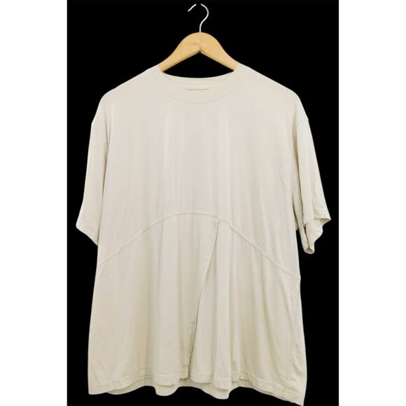 Lululemon Modal-Silk Blend Tie-Front Yoga T-Shirt In Natural Ivory Size 10 - Picture 1 of 6